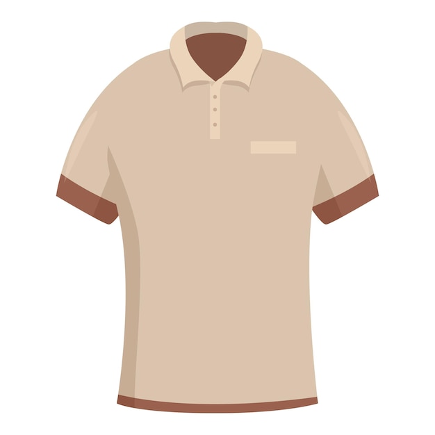 Camiseta polo beige con cuello marrón y borde de manga para hombres