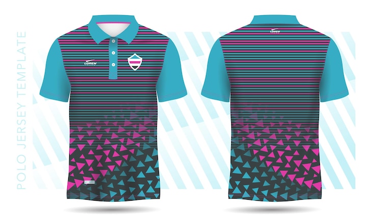 Camiseta Polo jade turquesa y plantilla rosa para camiseta de fútbol equipo de fútbol golf deportes de tenis