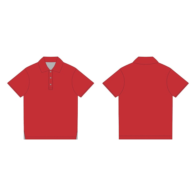 Vector camiseta polo en plantilla de diseño de color rojo camiseta polo clásica estilo de ropa casual