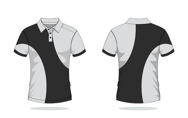 Vector camiseta polo plantilla gris