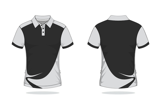 Vector camiseta polo plantilla gris