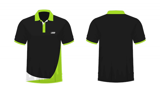 Camiseta polo verde y negro t ilustración