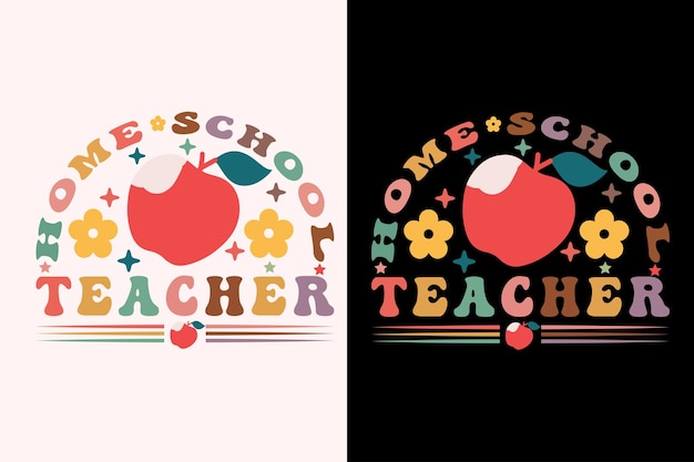 Vector camiseta de profesor de educación en el hogar diseño de camiseta de madre de granjero