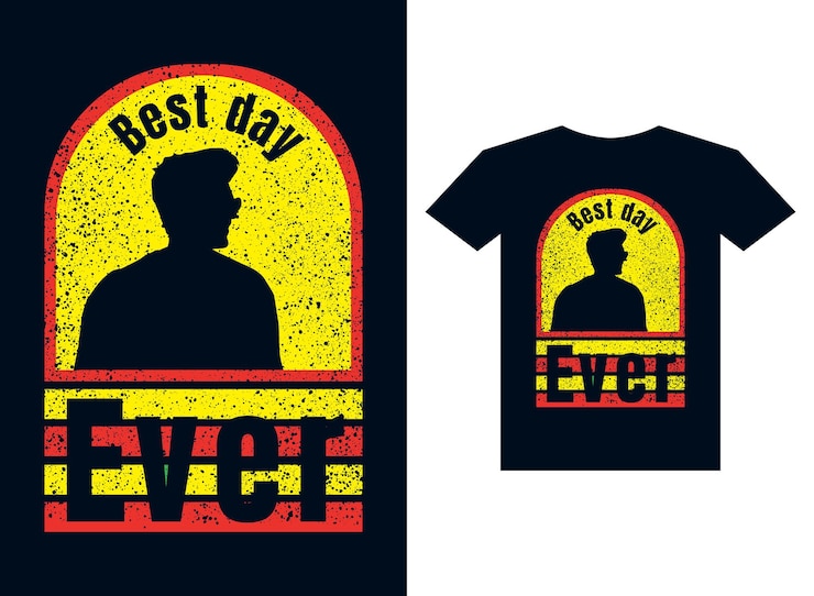 Vector una camiseta que dice el mejor día de su vida.