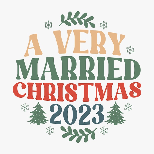 Una camiseta retro muy casada de Navidad 2023