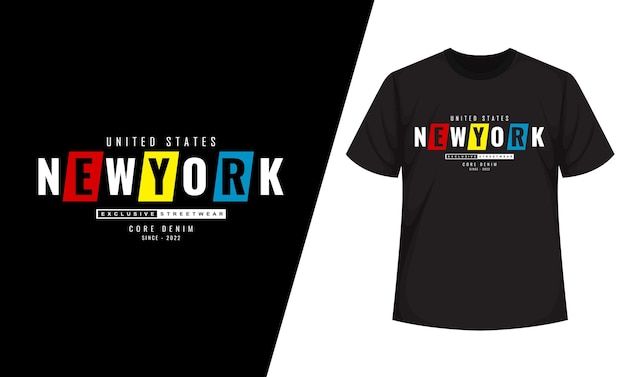 Vector camiseta y ropa de calle de mezclilla de la ciudad de nueva york