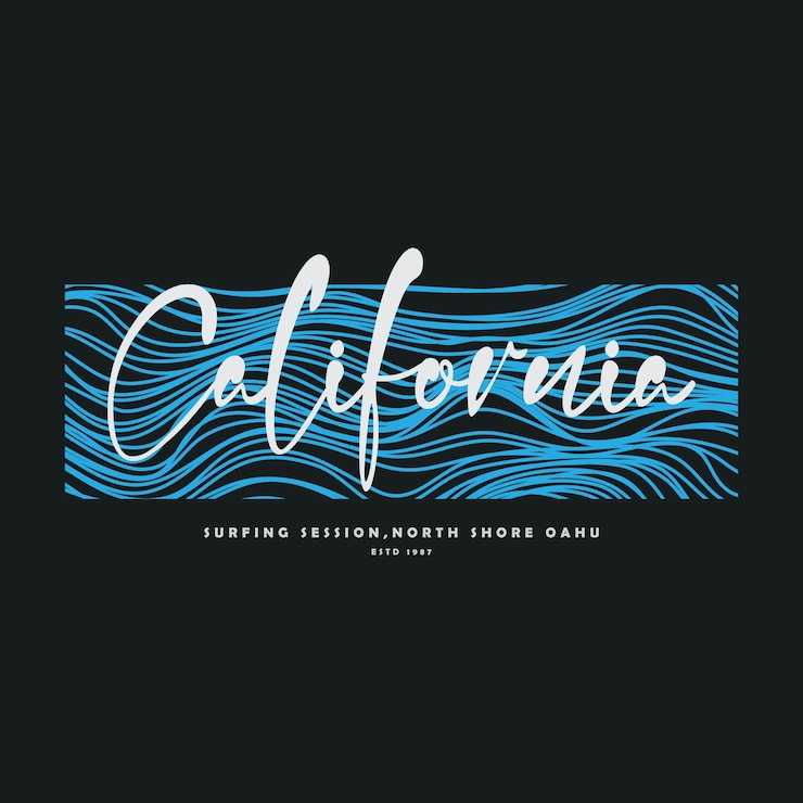 Vector camiseta y ropa elegante de california diseño abstracto cartel de tipografía de impresión vectorial