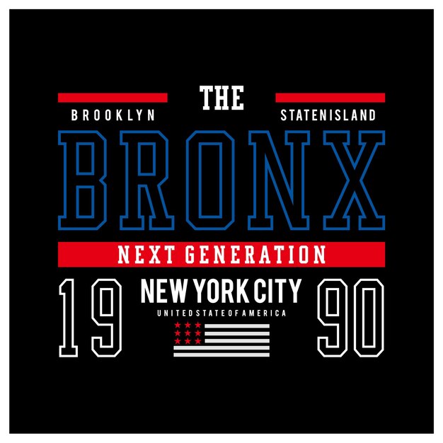 La camiseta y la ropa gráficas de la tipografía bronx