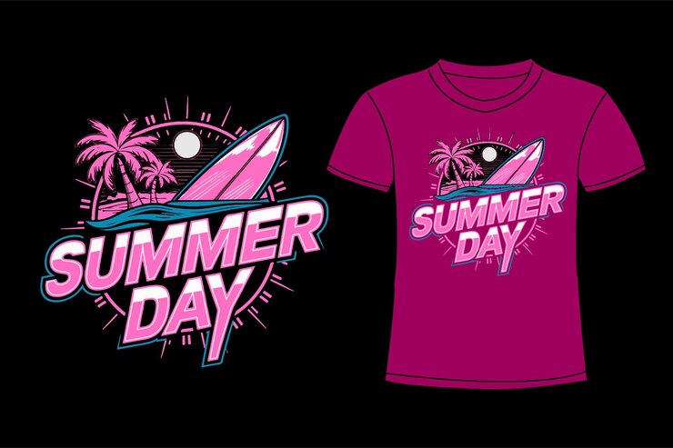 una camiseta rosa con las palabras día de verano escritas en ella