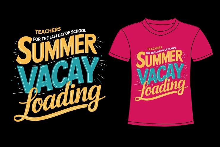 una camiseta rosa con las palabras vacaciones de verano en ella