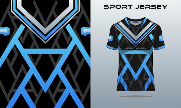Camiseta sport gradación azul y gradación gris para carreras de fútbol