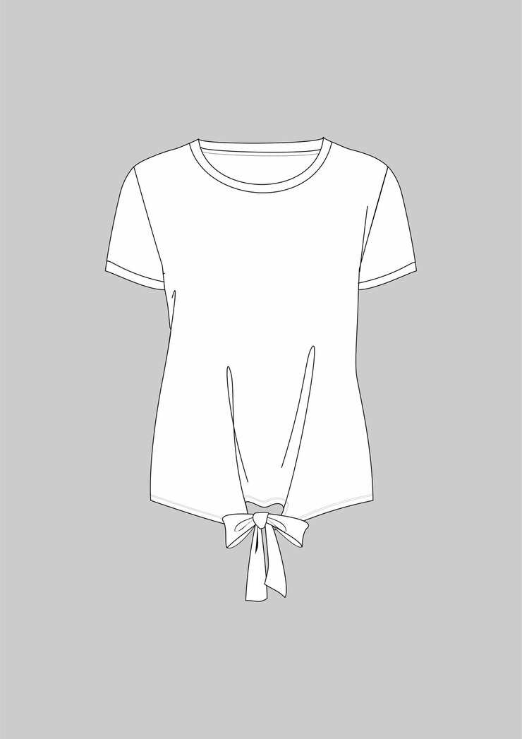 Camiseta técnica de manga corta con dobladillo anudado a la moda
