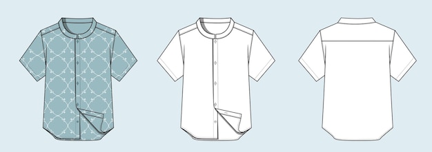 Camiseta tejida de manga corta con cuello de banda con estampado en todo el cuerpo