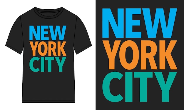 Camiseta de tipografía de la ciudad de Nueva York Diseño de impresión en el pecho Listo para imprimir