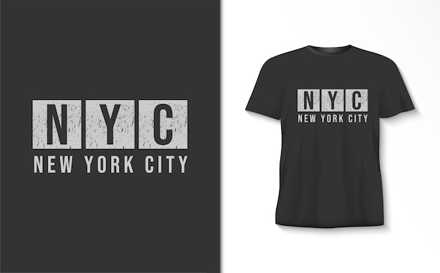 camiseta de la tipografía de la ciudad de nueva york