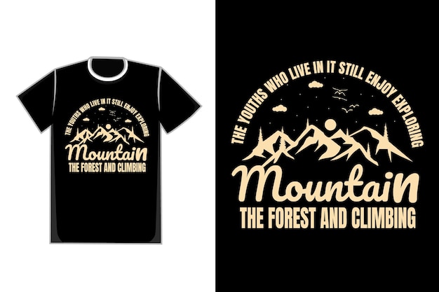 Camiseta tipografía montaña pino árbol hermoso