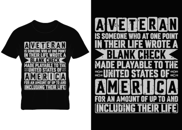 Vector camiseta de tipografía veterana de los estados unidos de américa