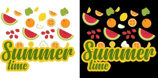 camiseta de vector de diseño de verano de fruta