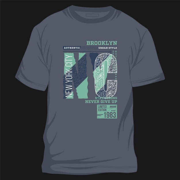 camiseta de vector gráfico de la ciudad de brooklyn nueva york