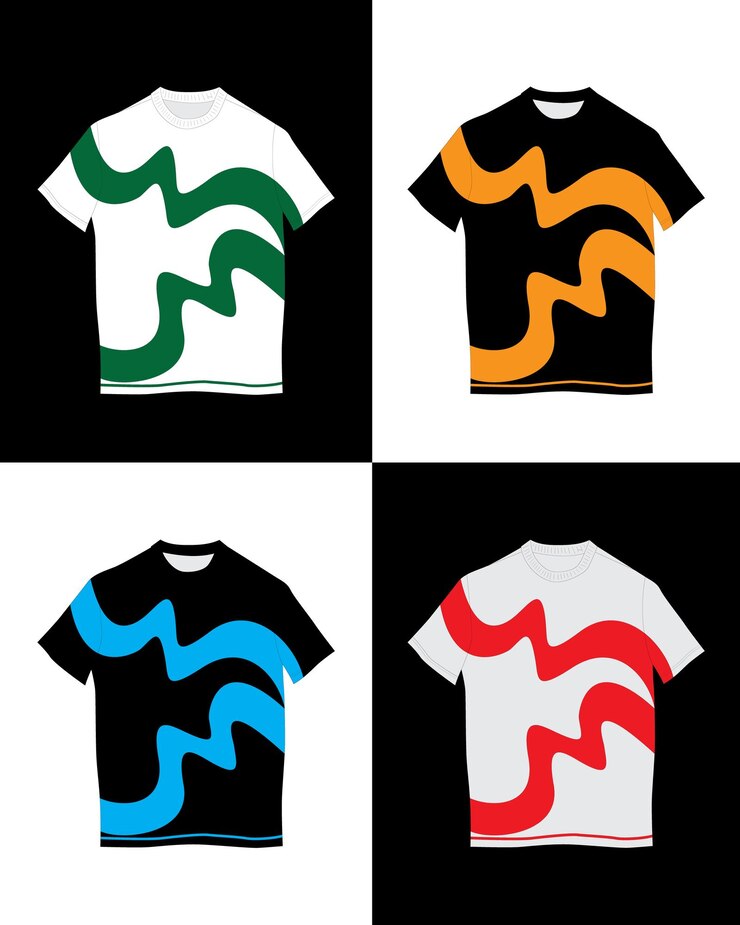 Vector camiseta de vector libre con 4 colores