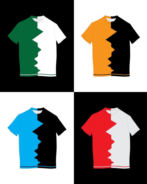 Camiseta de vector libre con 4 colores