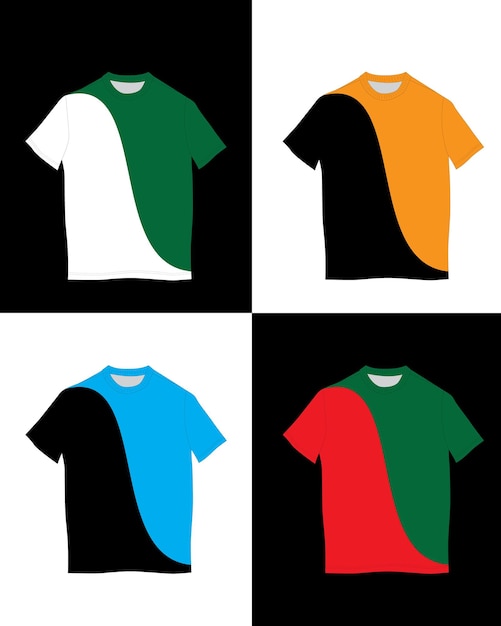 Camiseta de vector libre con 4 colores