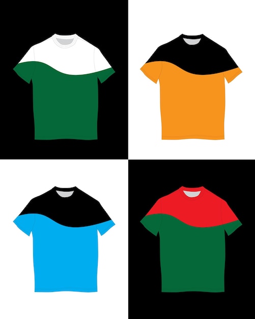 Camiseta de vector libre con 4 colores