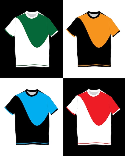 Camiseta de vector libre con 4 colores