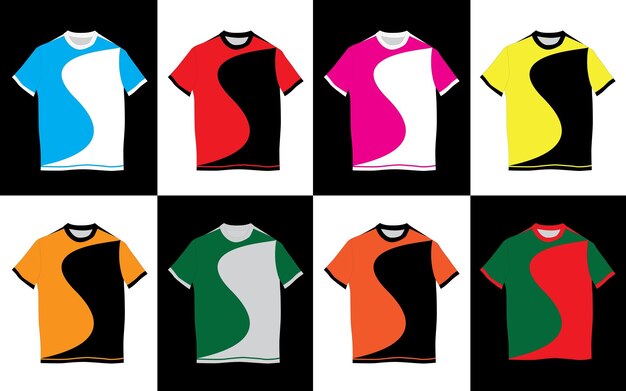Camiseta de vector libre con 8 colores