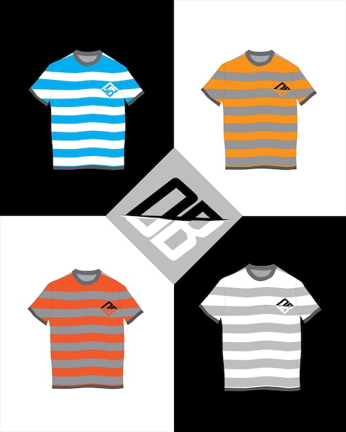 Camiseta de vector libre con icono OB en 4 colores
