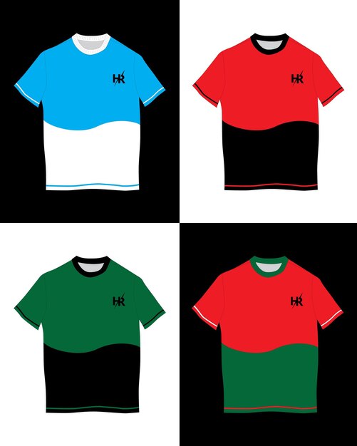 Camiseta de vector libre con icono de recursos humanos en 4 colores