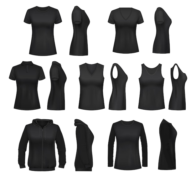 Vector camiseta de vector de maquetas aisladas de ropa femenina