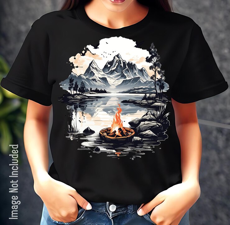 Camiseta vectorial con diseño de camiseta de pintura de tinta Camiseta con puesta de sol y palmeras de colores vibrantes