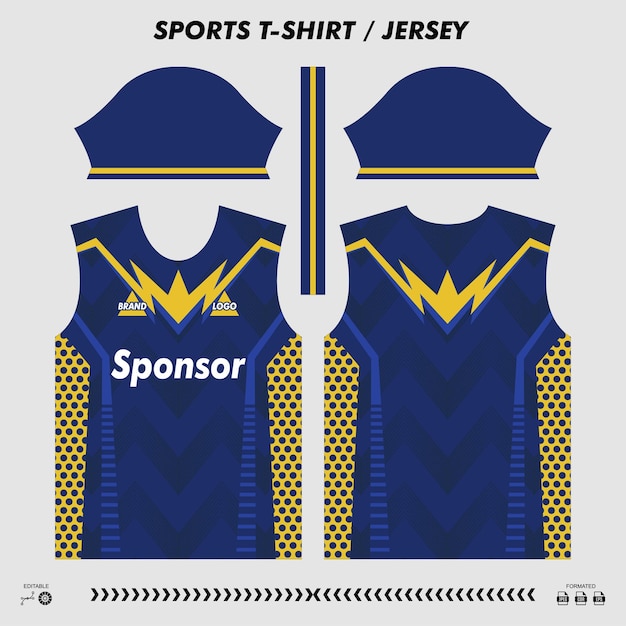 Camiseta vectorial diseño deportivo camiseta de sublimación