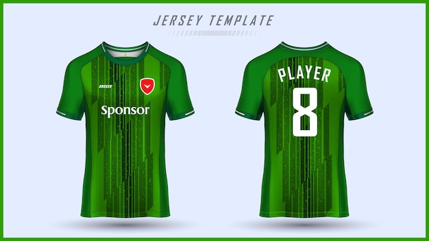 Camiseta verde de fútbol listo para imprimir el diseño