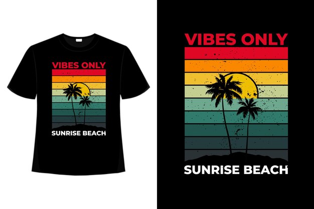 Camiseta vibes only sunrise beach retro