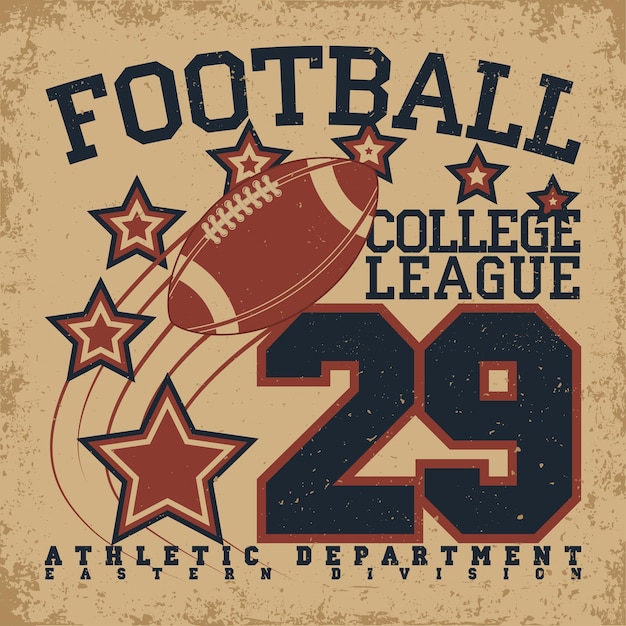 Camiseta vintage diseño gráfico estampilla de impresión grange tipografía de fútbol emblema logotipo deportivo diseño creativo vectorial