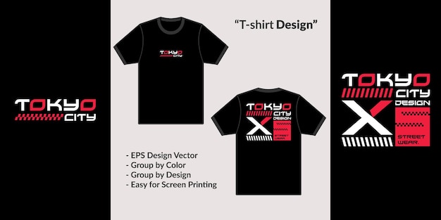 Camisetas de diseño de la ciudad de Tokio en estilo de ropa de calle para chaquetas, sudaderas y mercadería