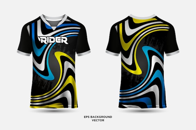 Camisetas de diseño de jersey deportivo de líneas y formas abstractas adecuadas para carreras de motocross de juegos de fútbol