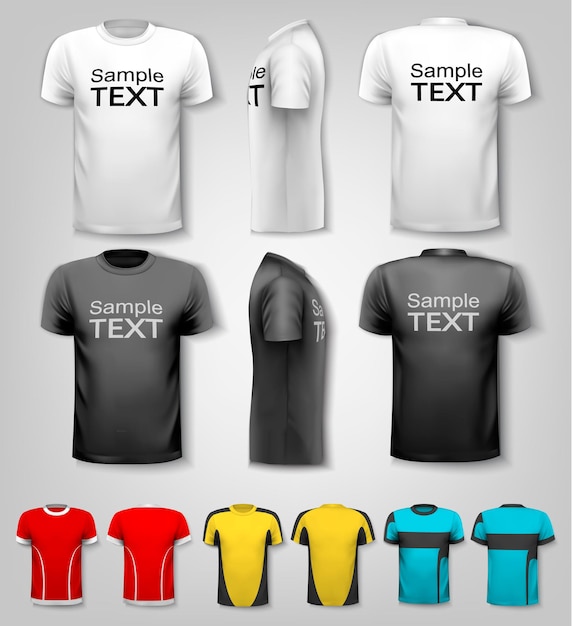 Camisetas con espacio para texto de muestra. vector.