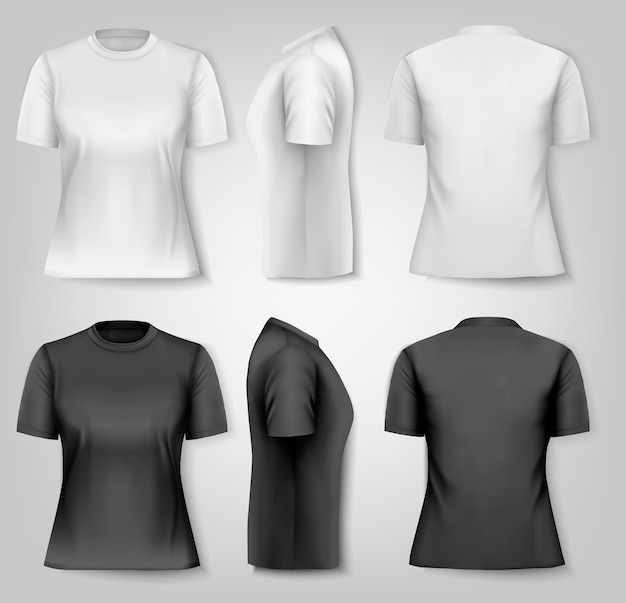 Vector camisetas femeninas con espacio para texto de muestra.