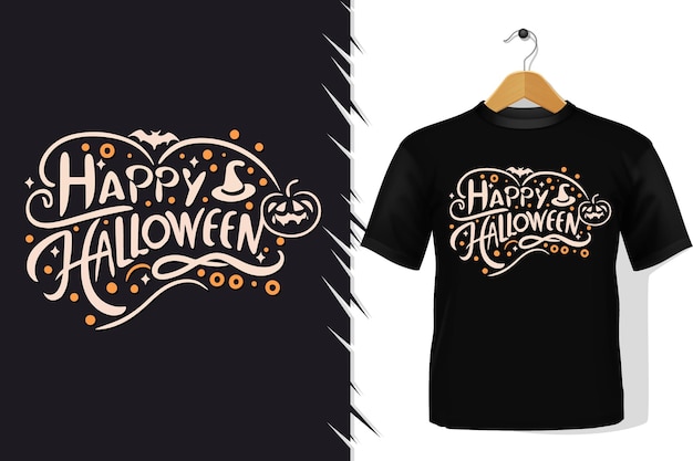 Vector camisetas y prendas de vestir citas de halloween de moda diseño de tipografía colorida