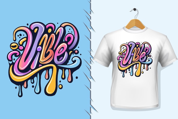 Vector camisetas y prendas de vestir letras de graffiti de moda diseño de tipografía colorida