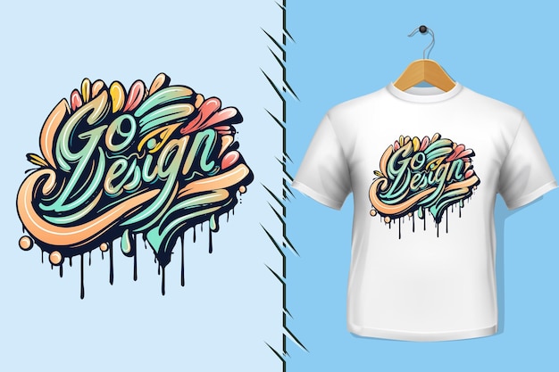 camisetas y prendas de vestir de moda con diseño de tipografía colorida