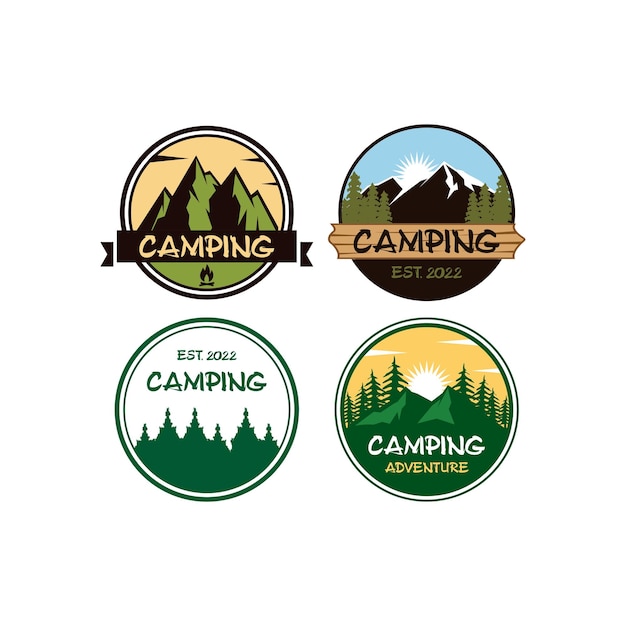 Campamento logo aventura logo vector