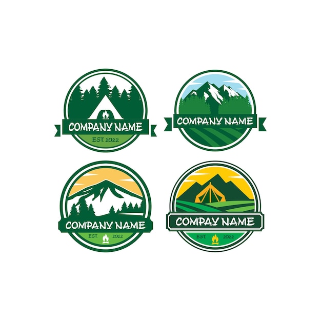 Campamento logo aventura logo vector