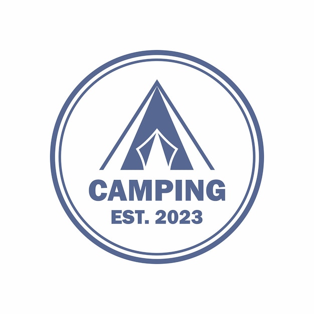 campamento con logotipo de emblema logotipo de aventura