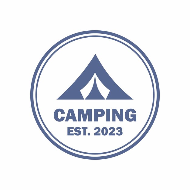 campamento con logotipo de emblema logotipo de aventura