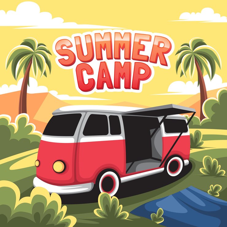 Campamento de verano ilustración