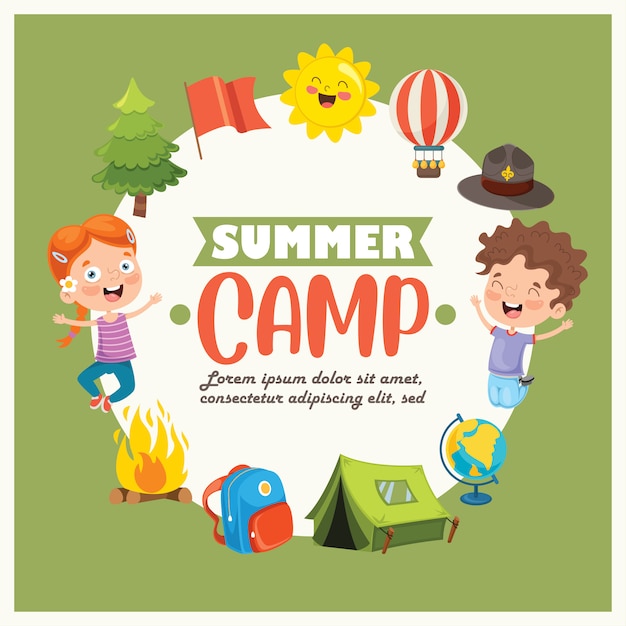 Vector campamento de verano para niños